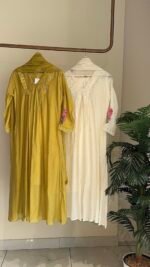 SZ1307 - Semi Chanderi Duit Set - Image 2