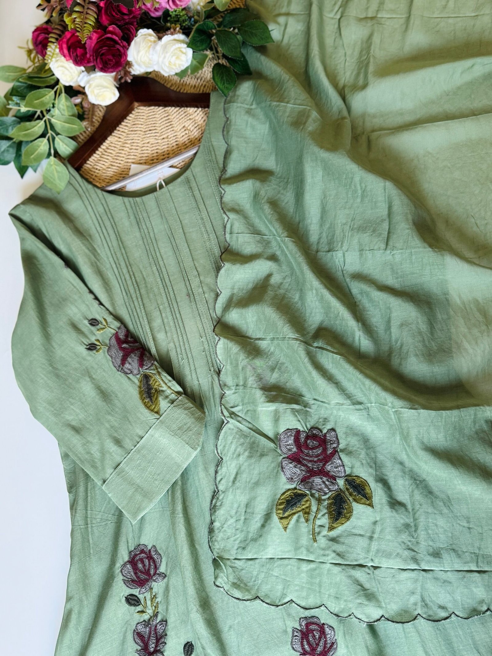 img_1545 SZ1308 - Mul Chanderi Suit Set - Image 1