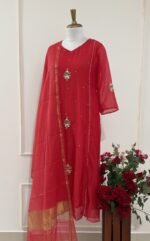 SZ1264 - Mul Chanderi Suit Set - Image 5