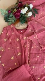 SZ1352 - Mul Chanderi Suit Set - Image 7