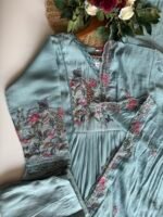 SZ1379 - Embroidered Chanderi Suit Set - Image 3