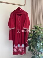 SZ1461 - Embroidered Cotton Suit Set - Image 2