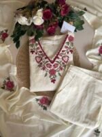 SZ1451 - Embroidered Straight Suit Set - Image 5