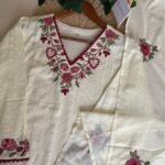 SZ1451 - Embroidered Straight Suit Set