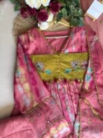 SZ1452 - Multi colour Muslin Suit Set - Image 2
