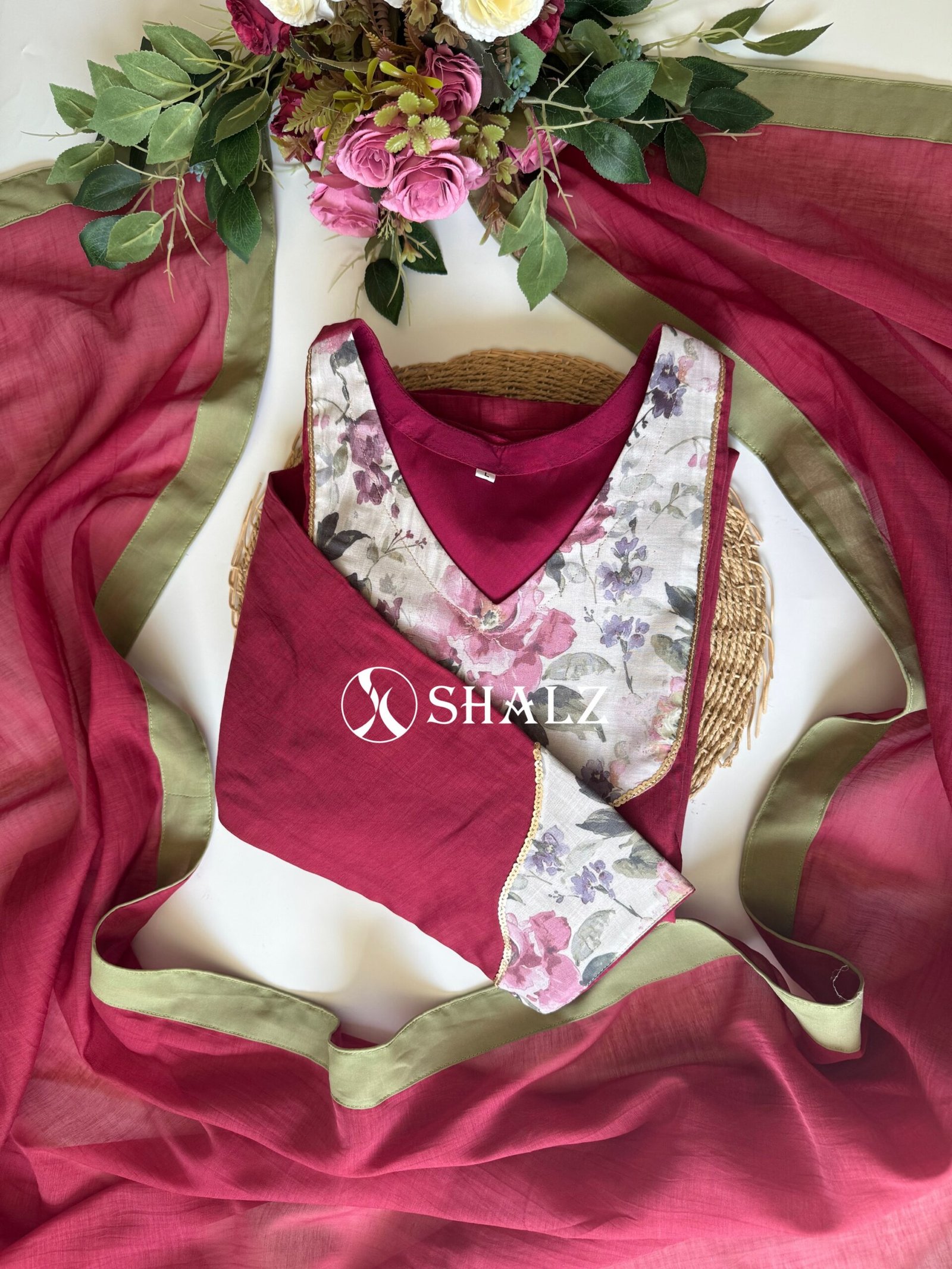 08622bdb-3f57-4163-a26f-5febb2c7729b SZ1502 - Banarasi Mul Chanderi Suit Set - Image 1