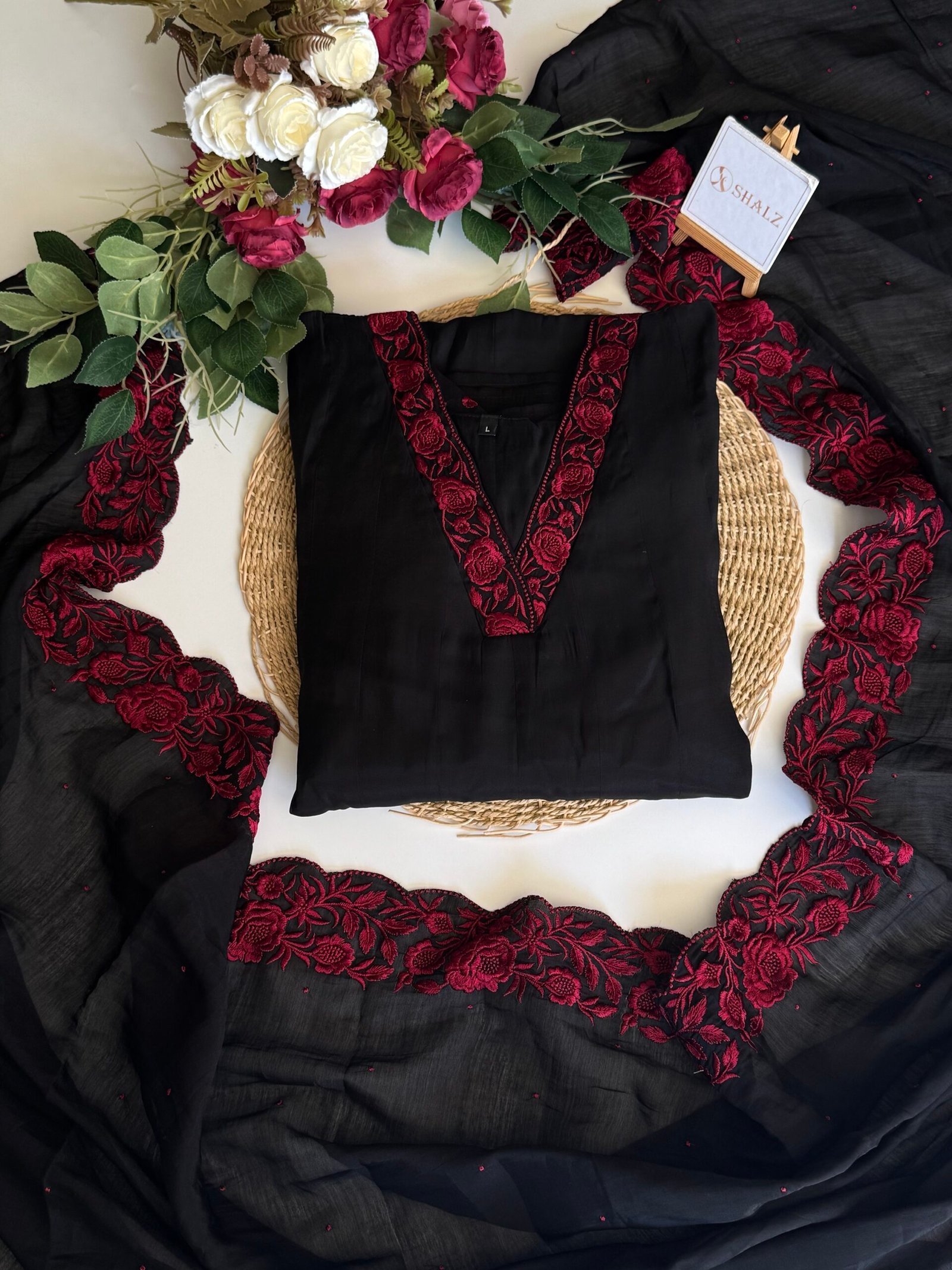 img_2079 SZ1508 - Embroidered Mul suit set - Image 1