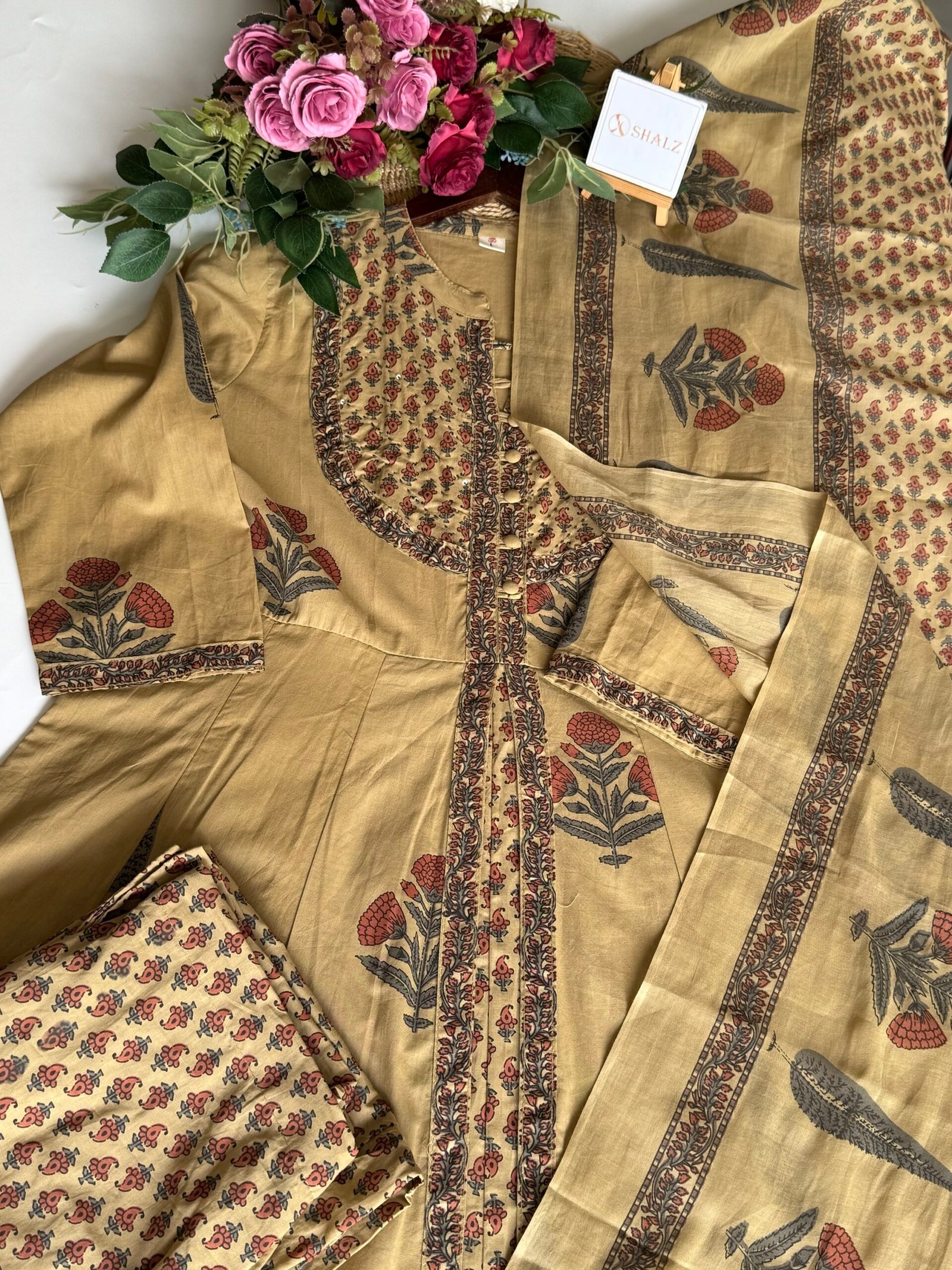 img_7683 SZ1499 - Anarkali cotton suit set - Image 1