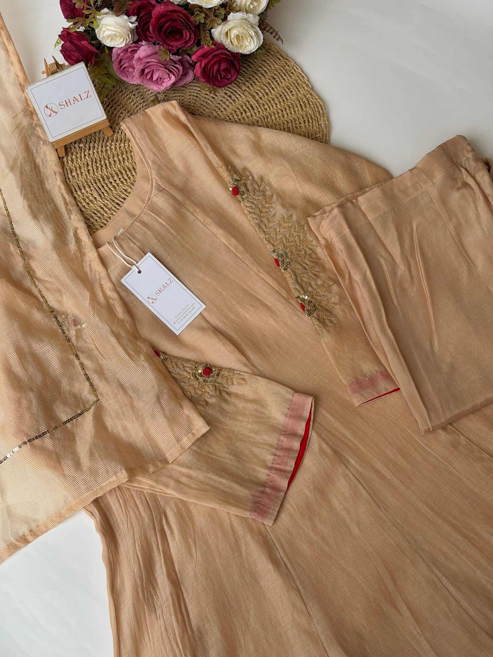 img_3953 SZ1548 - Mul chanderi suit set - Image 1