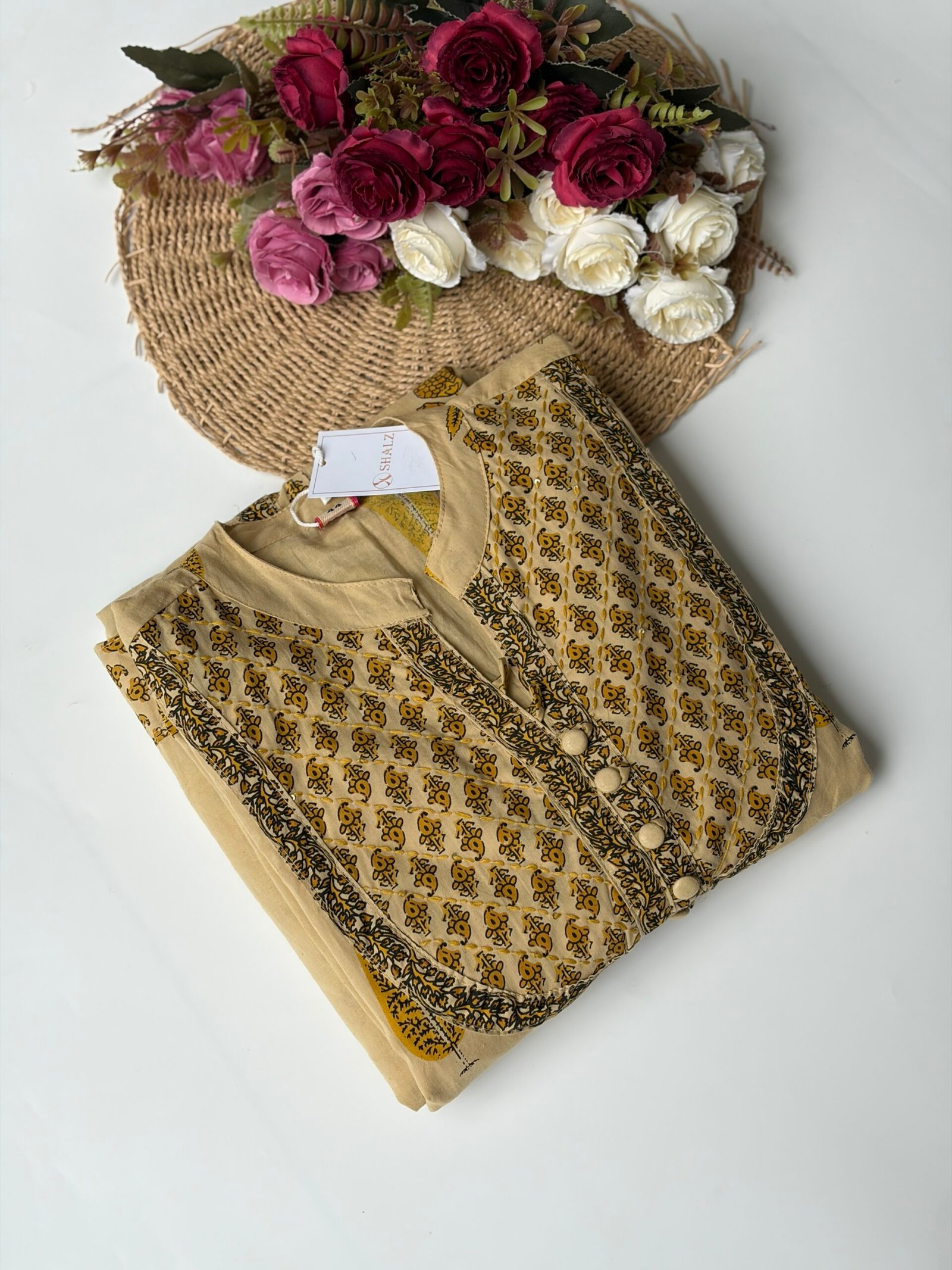 img_5678-2 SZ1576 - Anarkali cotton suit set - Image 1