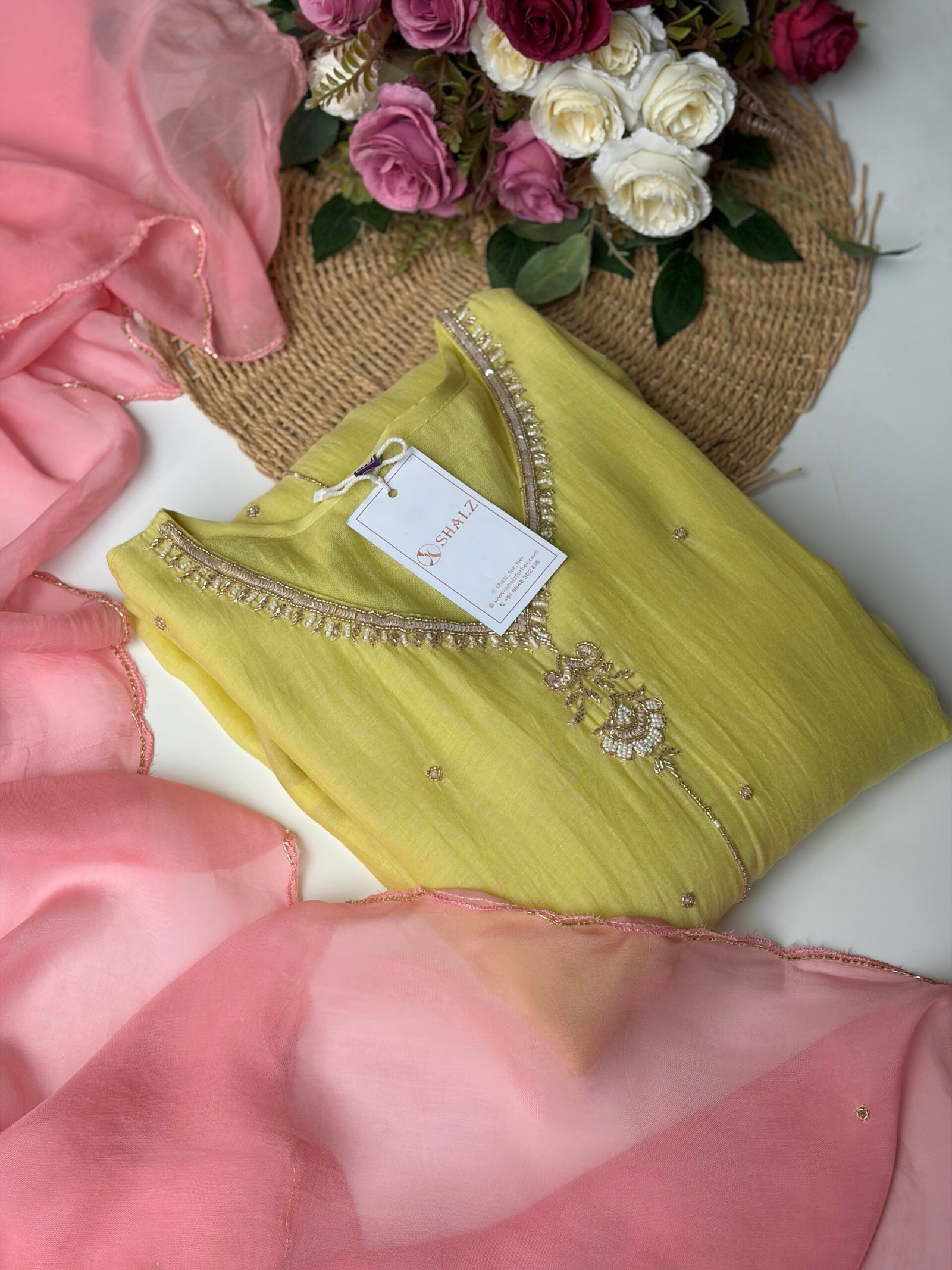 img_6964 SZ1622 - Mul chanderi suit set - Pre order despatch date - 27/09/26 - Image 1