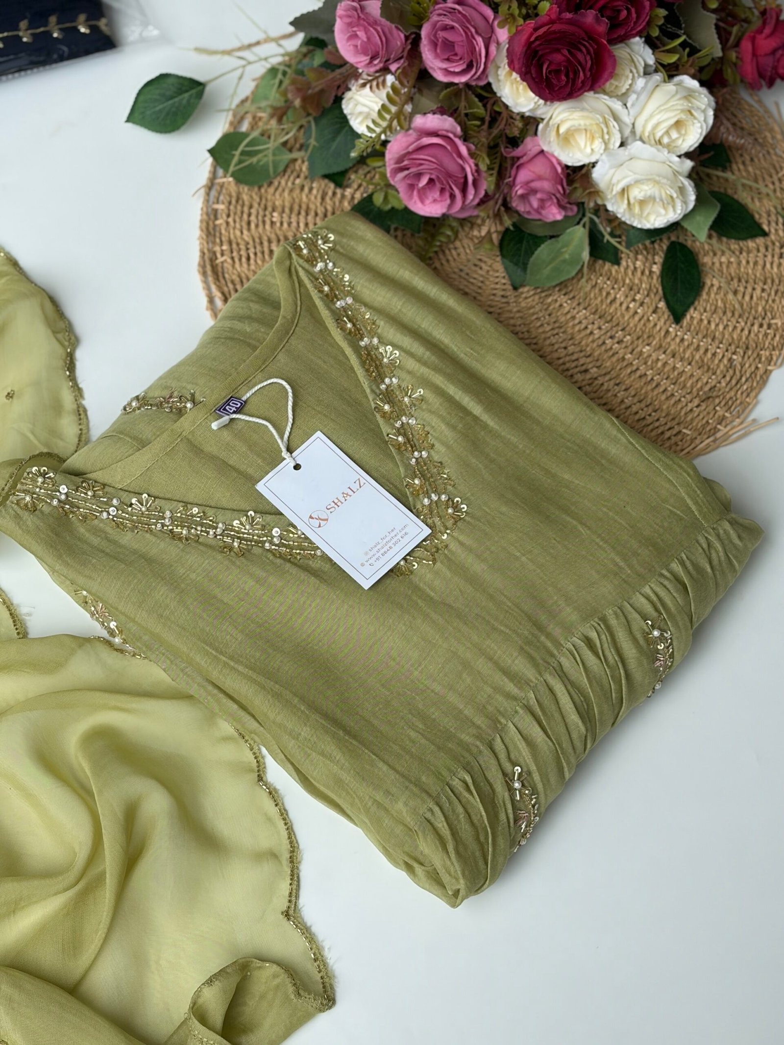 img_7349 SZ1630 - Pure Mul chanderi suit set - Image 1